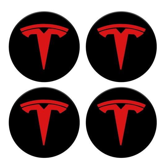 Tesla Logo Model 3 Y Wheel Hub Caps Center Cover Logo 4PCS