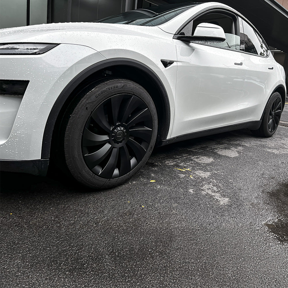 Tesla Model Y 19″ Uberturbine Wheel Covers – OEM-Fit, Aerodynamic & Range-Boosting Upgrade