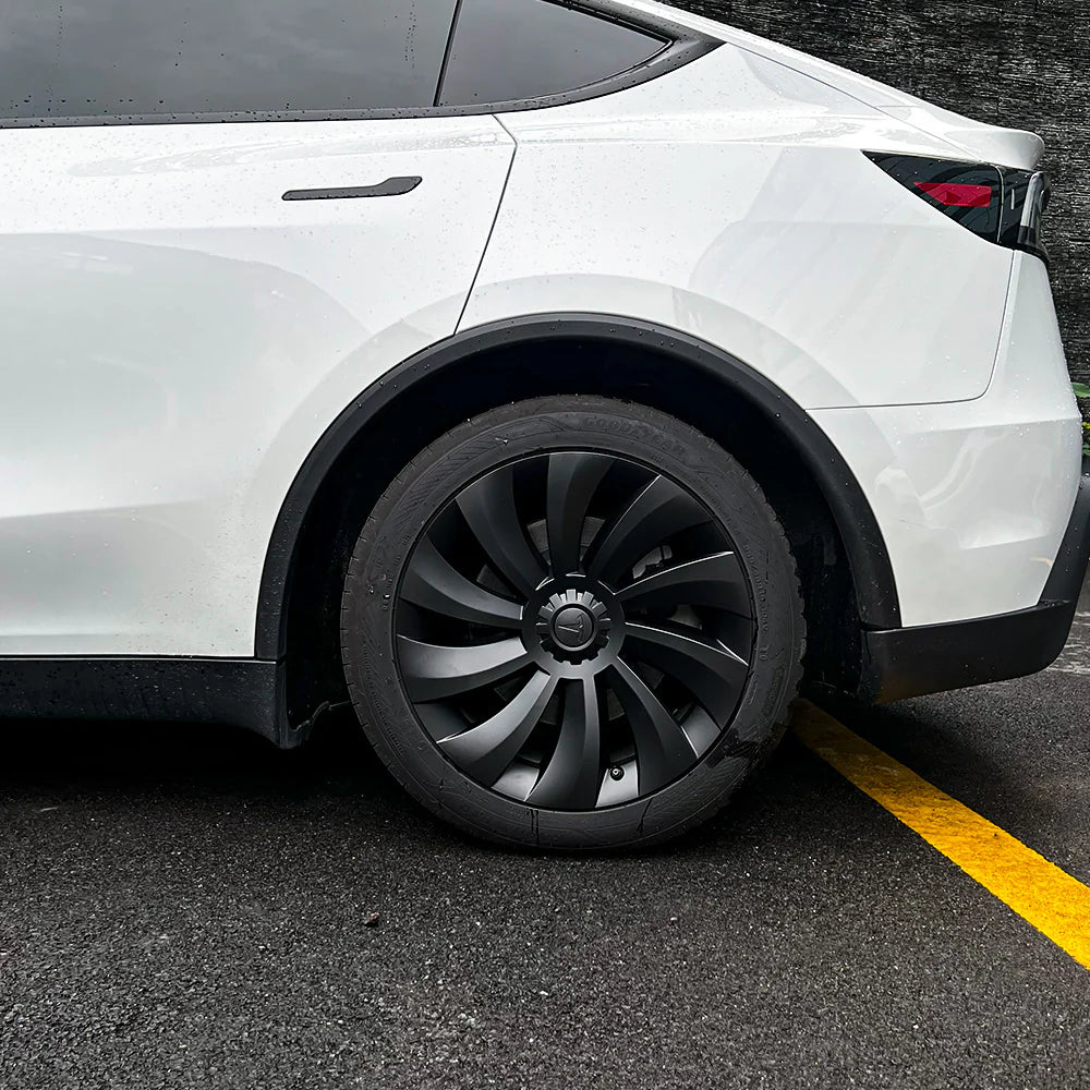 Tesla Model Y 19″ Uberturbine Wheel Covers – OEM-Fit, Aerodynamic & Range-Boosting Upgrade