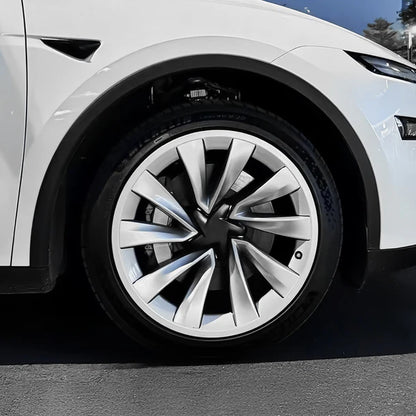 2025+ Tesla Model Y 20-Inch Helix Wheel Protectors | Premium ABS Curb Rash Guards | Easy Snap-On Installation