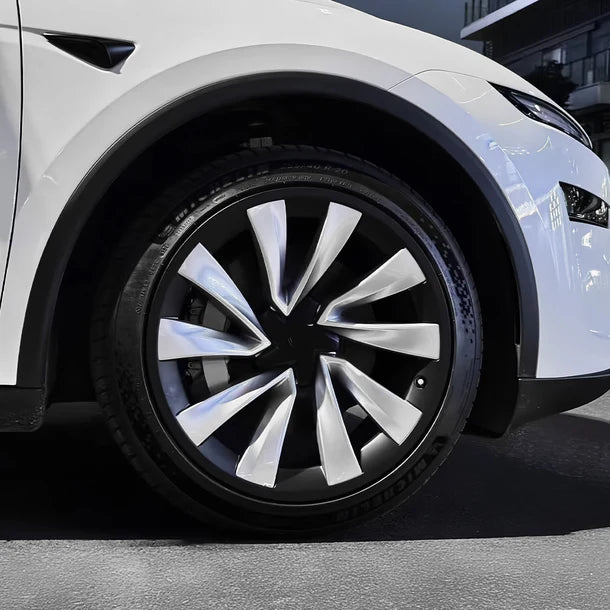 2025+ Tesla Model Y 20-Inch Helix Wheel Protectors | Premium ABS Curb Rash Guards | Easy Snap-On Installation