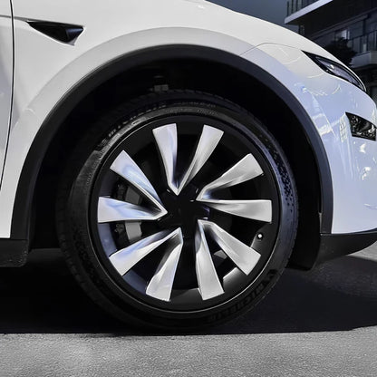 2025+ Tesla Model Y 20-Inch Helix Wheel Protectors | Premium ABS Curb Rash Guards | Easy Snap-On Installation