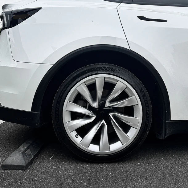 2025+ Tesla Model Y 20-Inch Helix Wheel Protectors | Premium ABS Curb Rash Guards | Easy Snap-On Installation