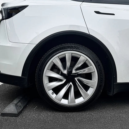 2025+ Tesla Model Y 20-Inch Helix Wheel Protectors | Premium ABS Curb Rash Guards | Easy Snap-On Installation