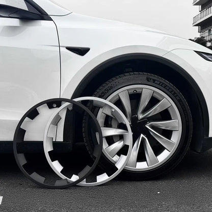 2025+ Tesla Model Y 20-Inch Helix Wheel Protectors | Premium ABS Curb Rash Guards | Easy Snap-On Installation