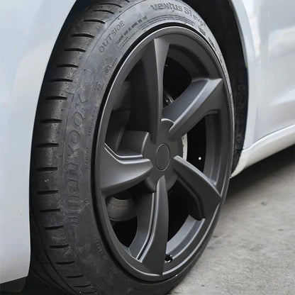2025+ Tesla Model Y Juniper 19’’ Crossflow Wheel Cover Replacement | OEM-Style Black Rim Protectors