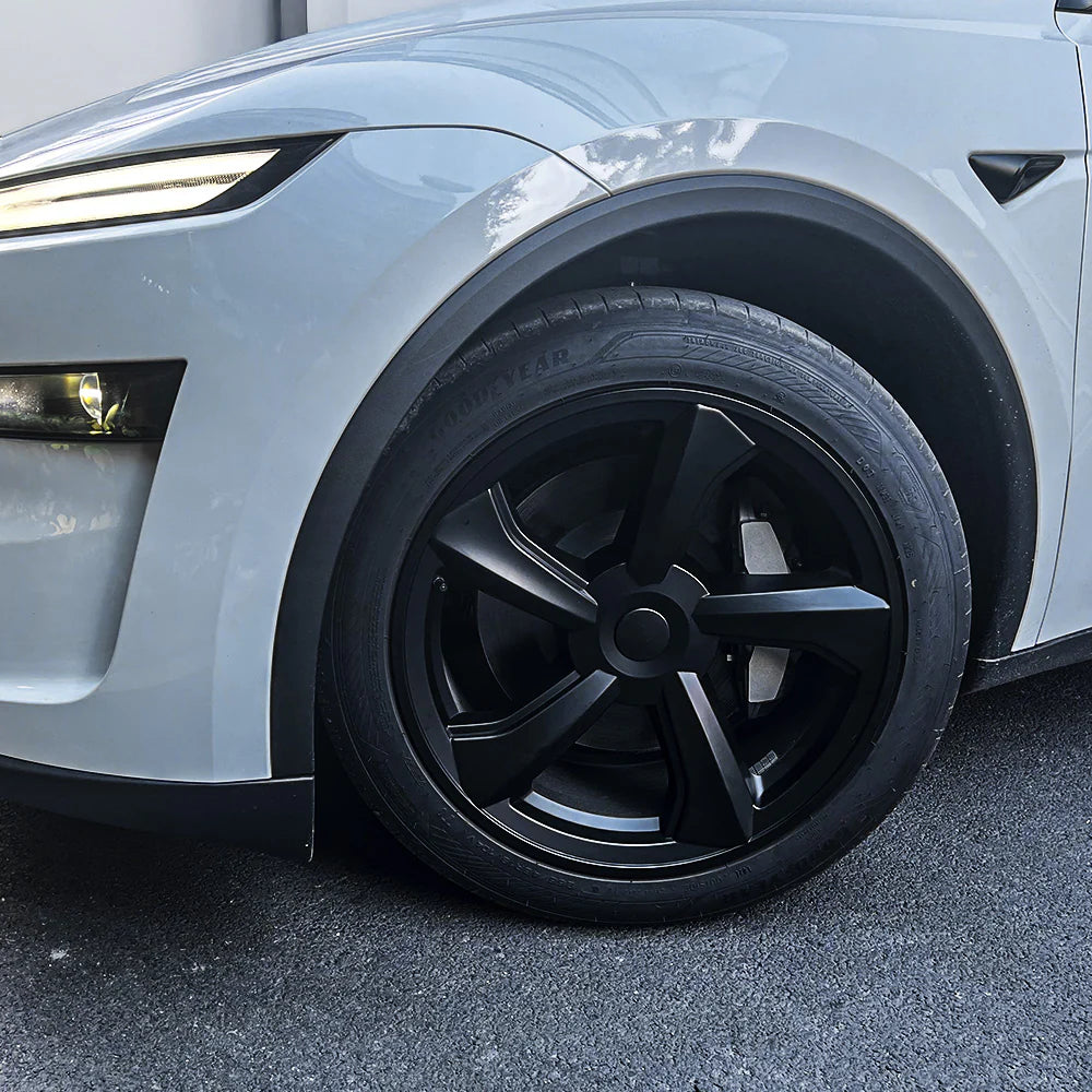 2025+ Tesla Model Y Juniper 19’’ Crossflow Wheel Cover Replacement | OEM-Style Black Rim Protectors