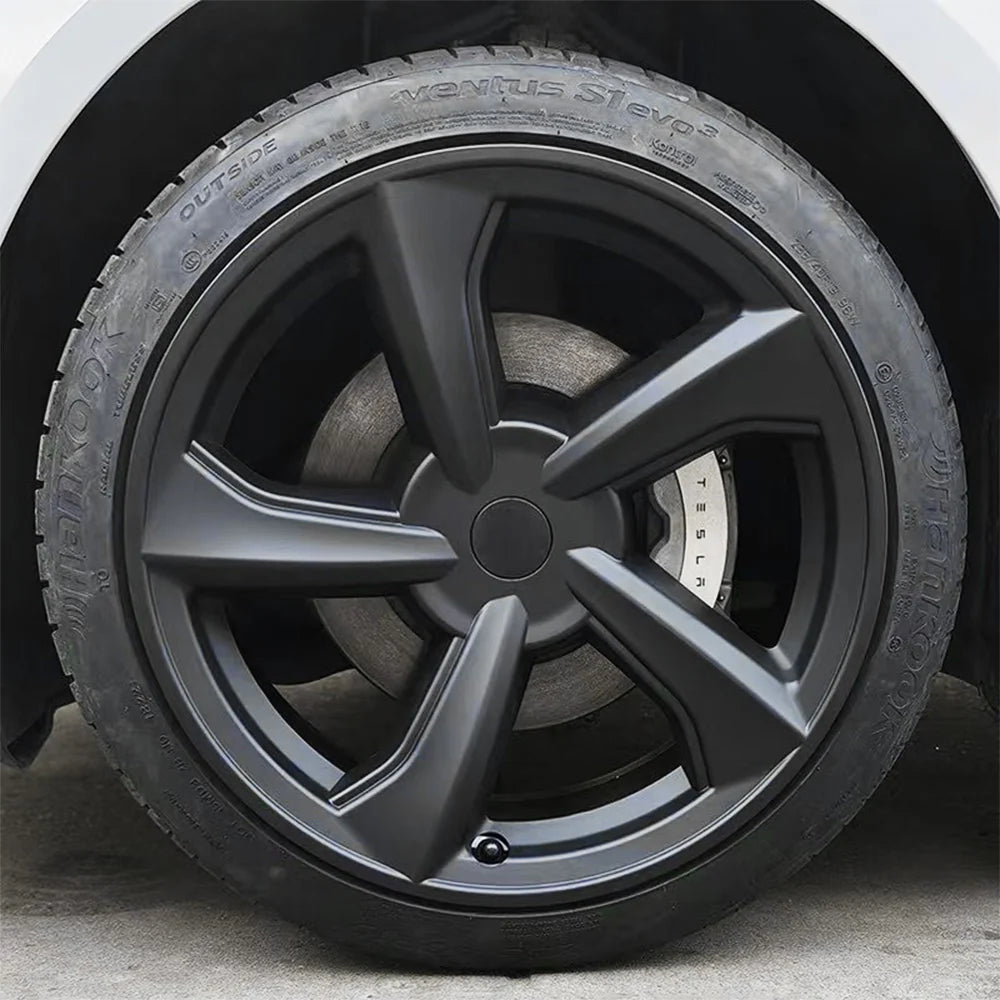 2025+ Tesla Model Y Juniper 19’’ Crossflow Wheel Cover Replacement | OEM-Style Black Rim Protectors