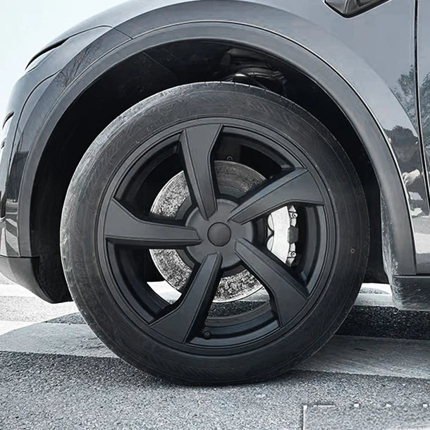 2025+ Tesla Model Y Juniper 19’’ Crossflow Wheel Cover Replacement | OEM-Style Black Rim Protectors
