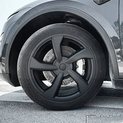 2025+ Tesla Model Y Juniper 19’’ Crossflow Wheel Cover Replacement | OEM-Style Black Rim Protectors