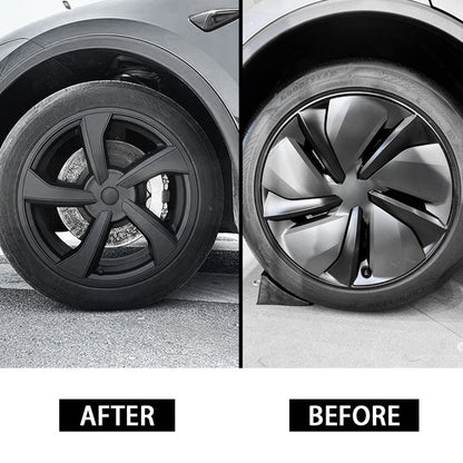 2025+ Tesla Model Y Juniper 19’’ Crossflow Wheel Cover Replacement | OEM-Style Black Rim Protectors