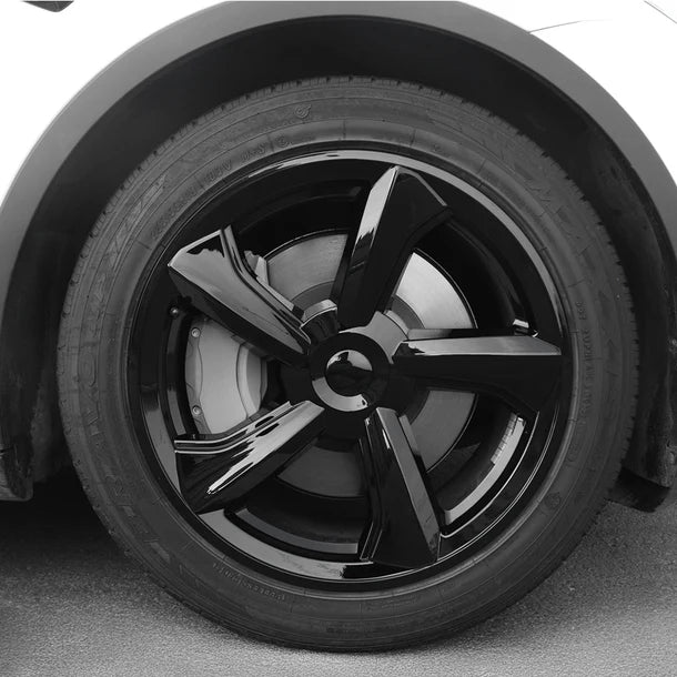 2025+ Tesla Model Y Juniper 19’’ Crossflow Wheel Cover Replacement | OEM-Style Black Rim Protectors