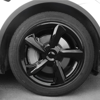 2025+ Tesla Model Y Juniper 19’’ Crossflow Wheel Cover Replacement | OEM-Style Black Rim Protectors