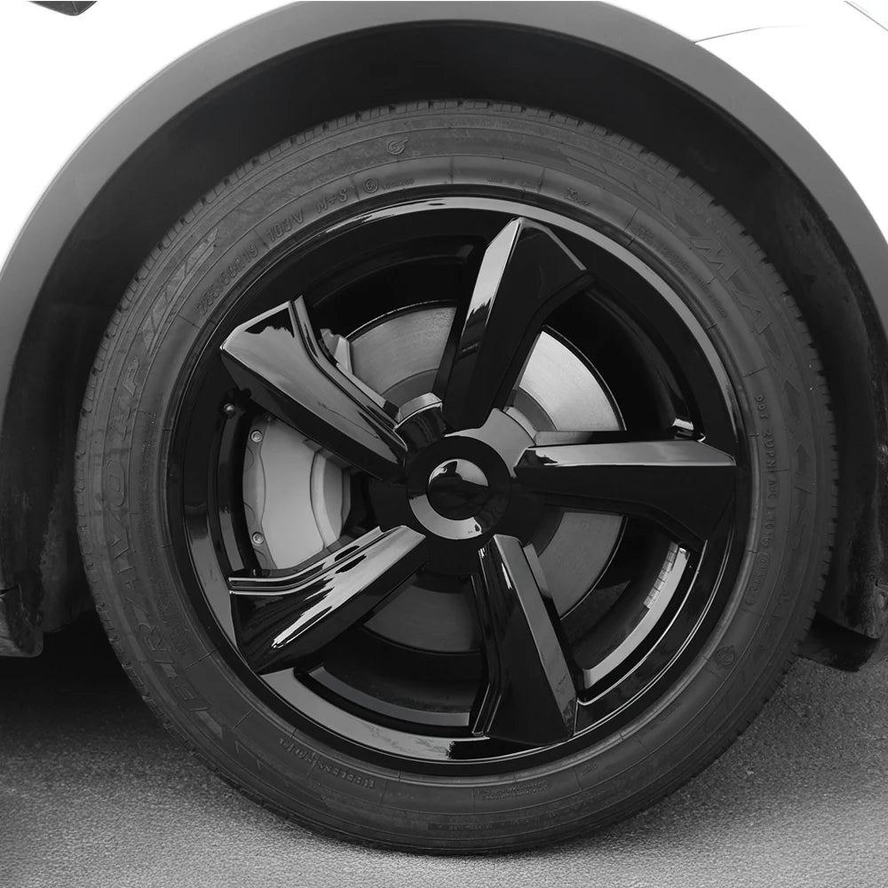 2025+ Tesla Model Y Juniper 19’’ Crossflow Wheel Cover Replacement | OEM-Style Black Rim Protectors