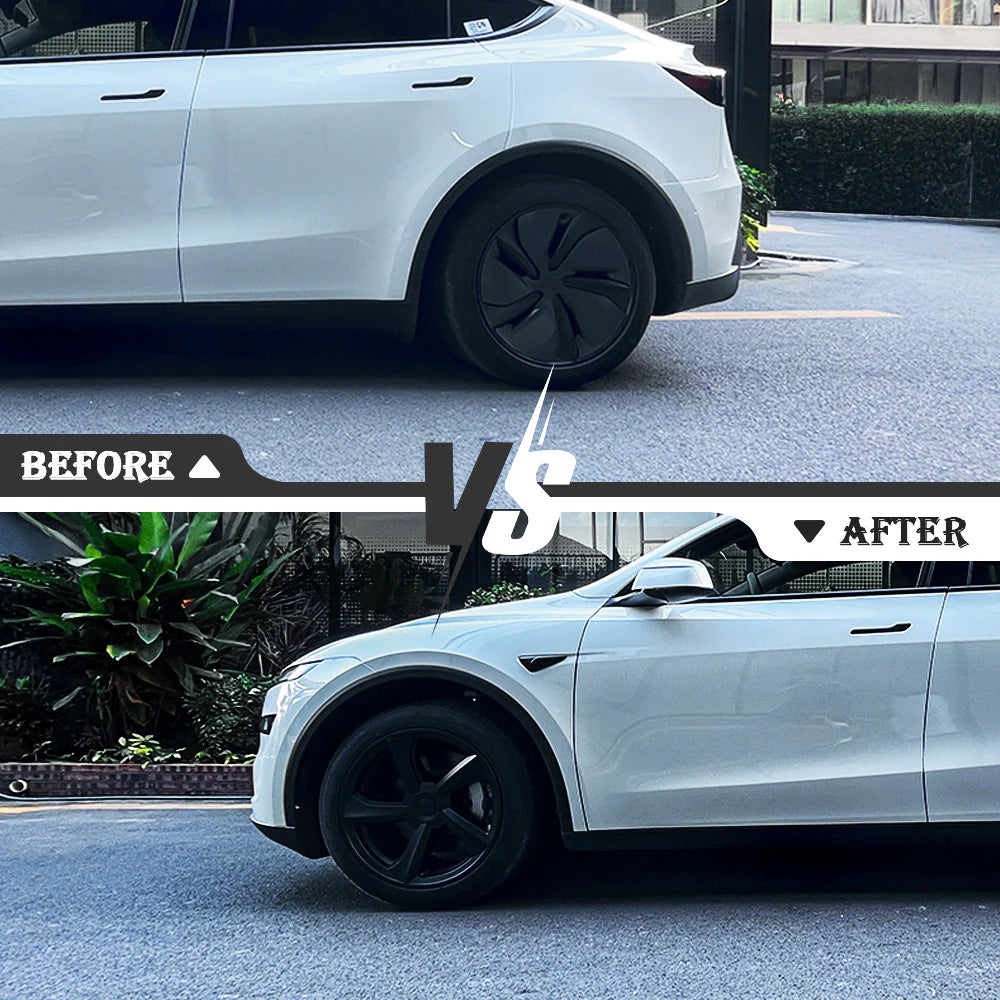 2025+ Tesla Model Y Juniper 19’’ Crossflow Wheel Cover Replacement | OEM-Style Black Rim Protectors