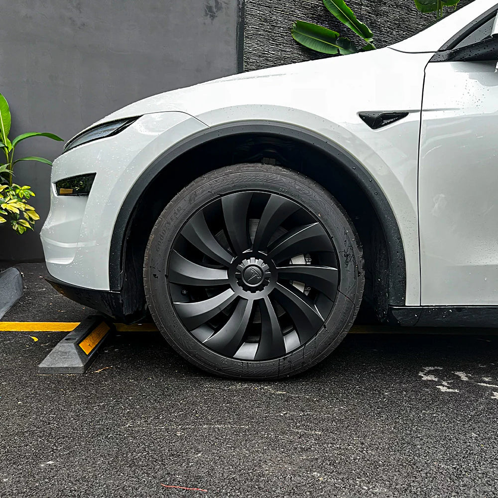 Tesla Model Y 19″ Uberturbine Wheel Covers – OEM-Fit, Aerodynamic & Range-Boosting Upgrade