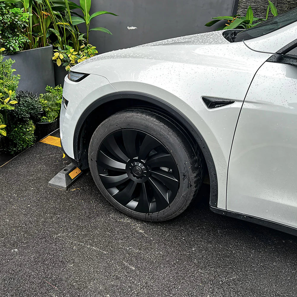 Tesla Model Y 19″ Uberturbine Wheel Covers – OEM-Fit, Aerodynamic & Range-Boosting Upgrade
