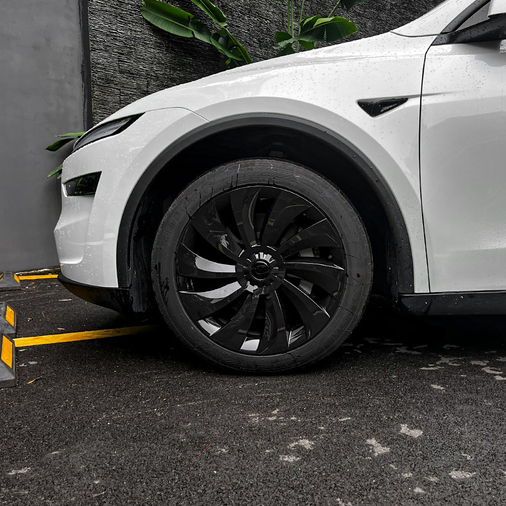 Tesla Model Y 19″ Uberturbine Wheel Covers – OEM-Fit, Aerodynamic & Range-Boosting Upgrade