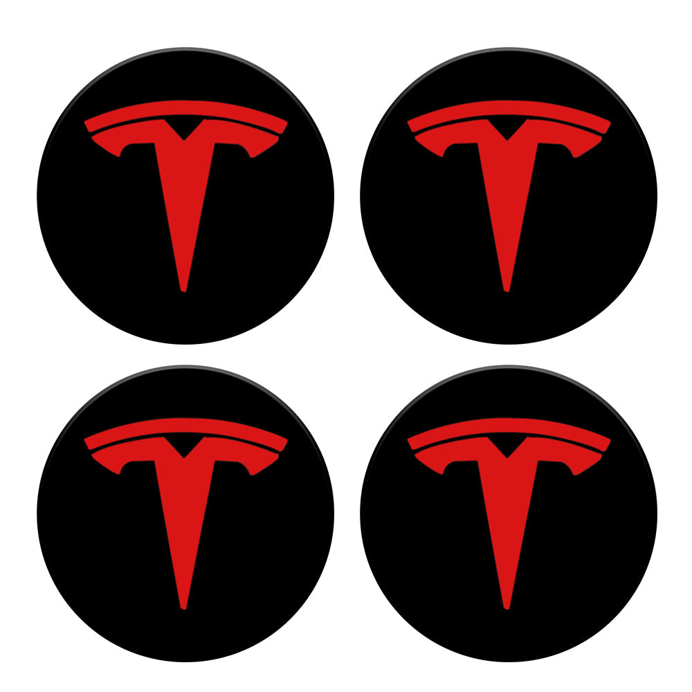 Tesla Logo Model 3 Y Wheel Hub Caps Center Cover Logo 4PCS