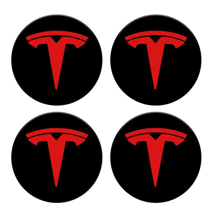 Tesla Logo Model 3 Y Wheel Hub Caps Center Cover Logo 4PCS