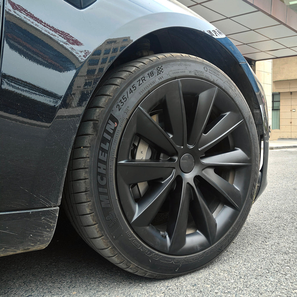 Hubcaps For Tesla Model 3 18'' Aero Wheels 2017-2023 - Cyclone Style