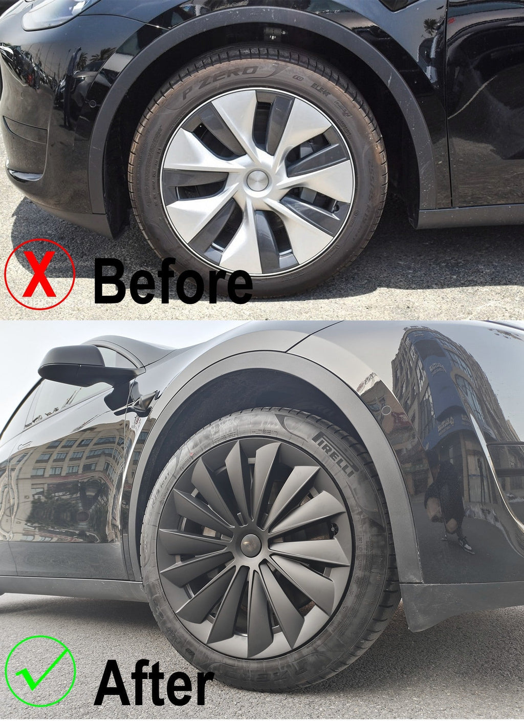 Wheel Covers For Tesla Model Y 19'' Gemini Wheels 2020-2025 - Cyclone Style Hubcaps
