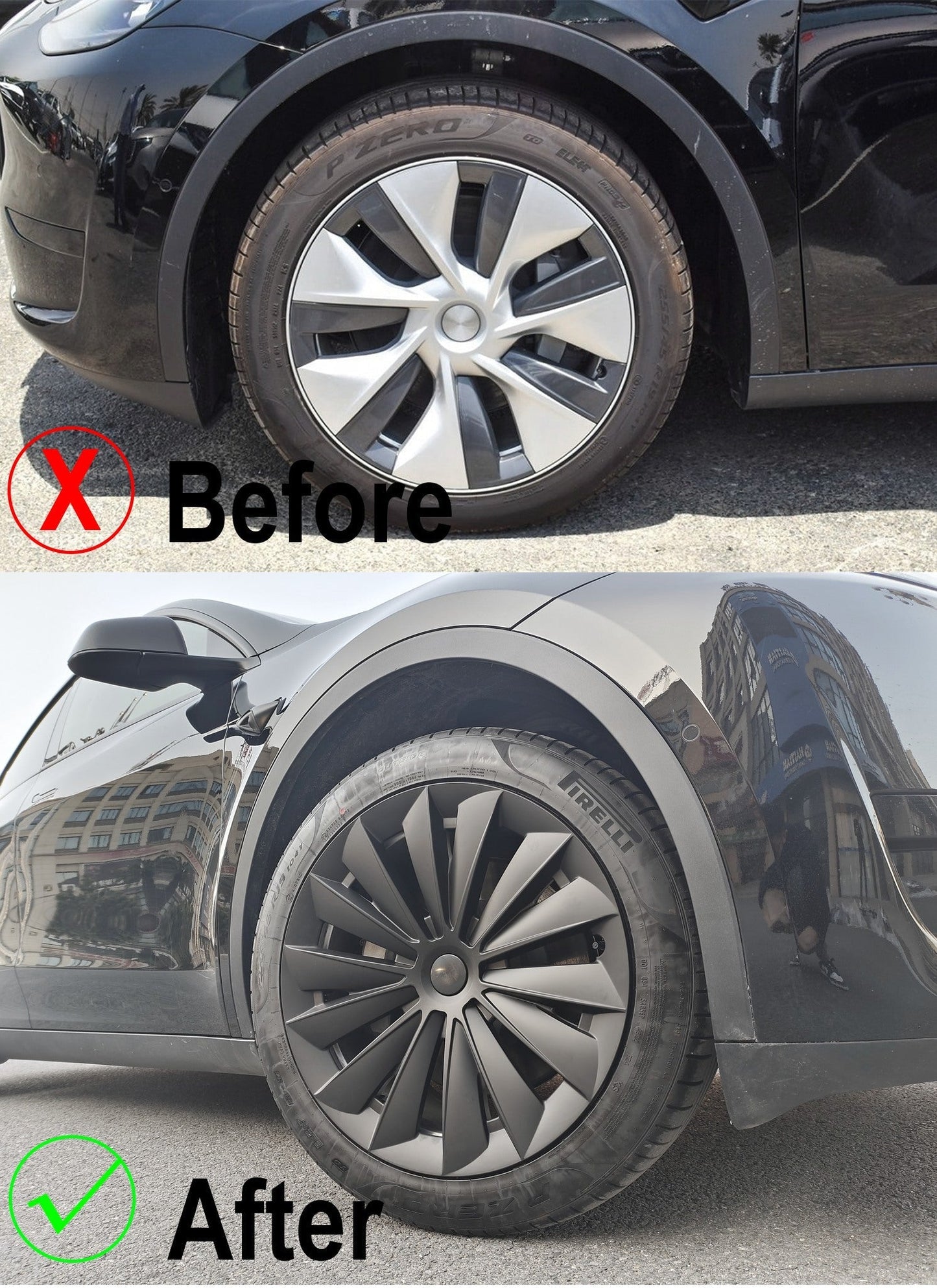 Wheel Covers For Tesla Model Y 19'' Gemini Wheels 2020-2024 - Cyclone Style Hubcaps