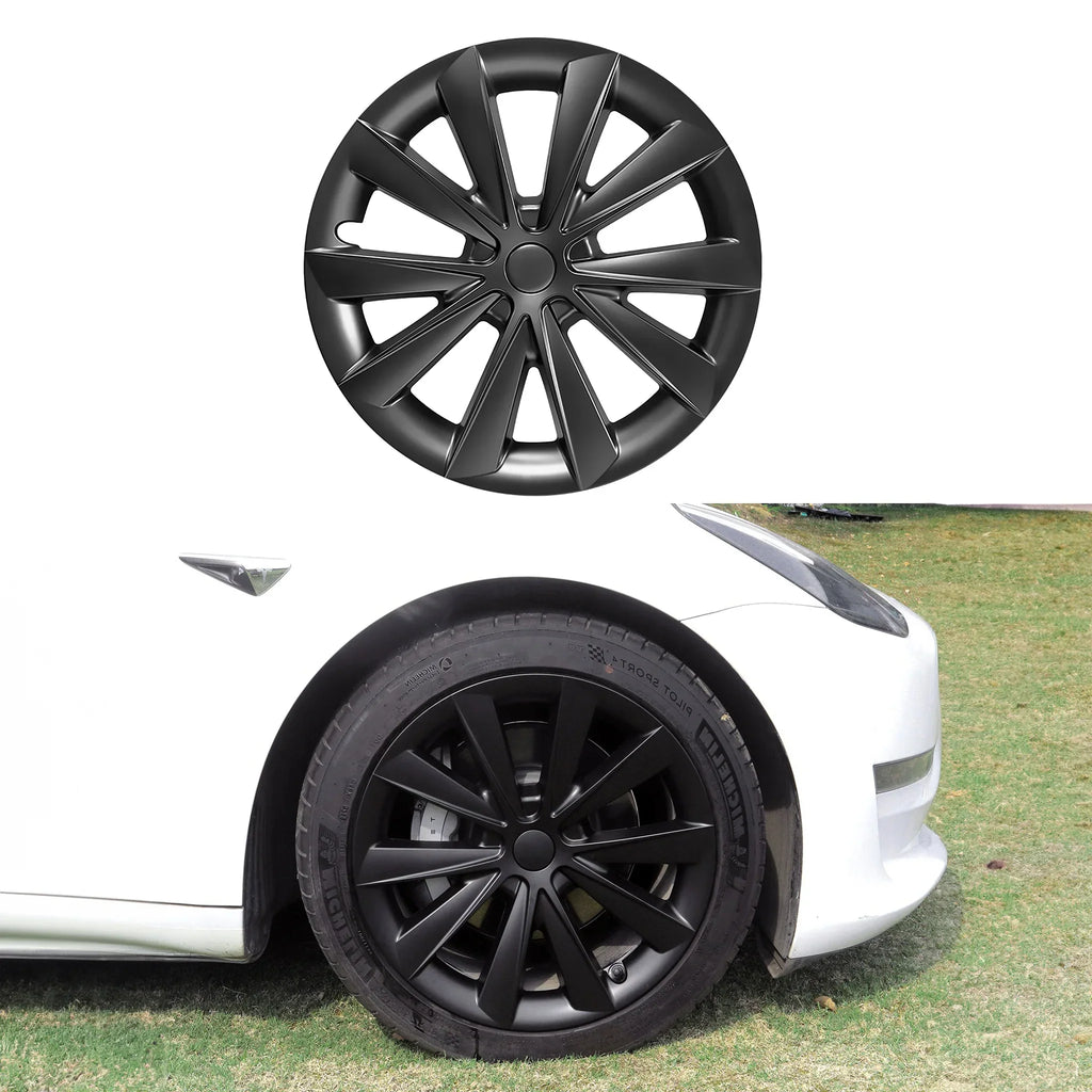 Hubcaps For Tesla Model 3 18'' Aero Wheels 2017-2023 - Cyclone Style