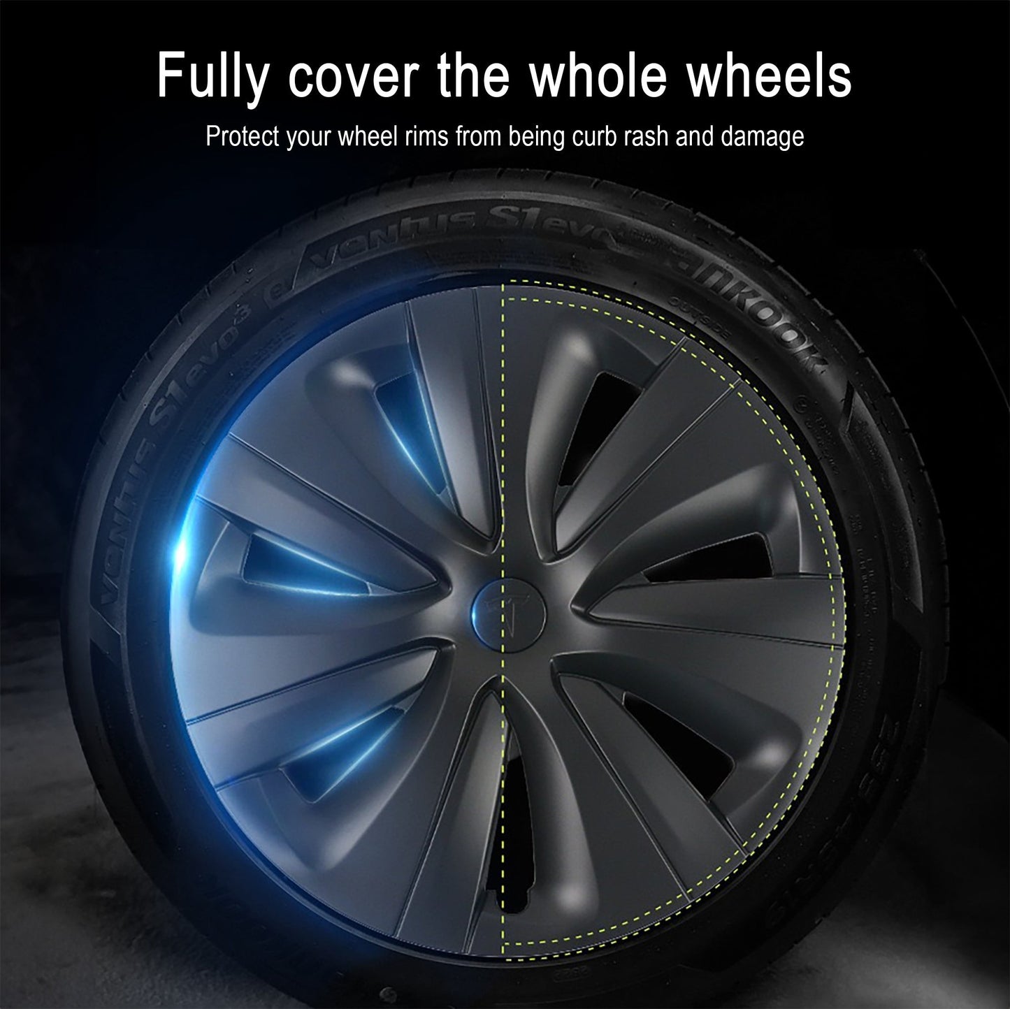 Wheel Cover For Tesla 2024+ New Model 3 Highland 18'' Photon Wheels - Model S Tempest Styled