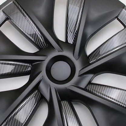 Tesla Model Y 19 Inch Gemini Wheel Cover Matte Black Hubcaps (4 Pcs Set) Curb Rash Protection