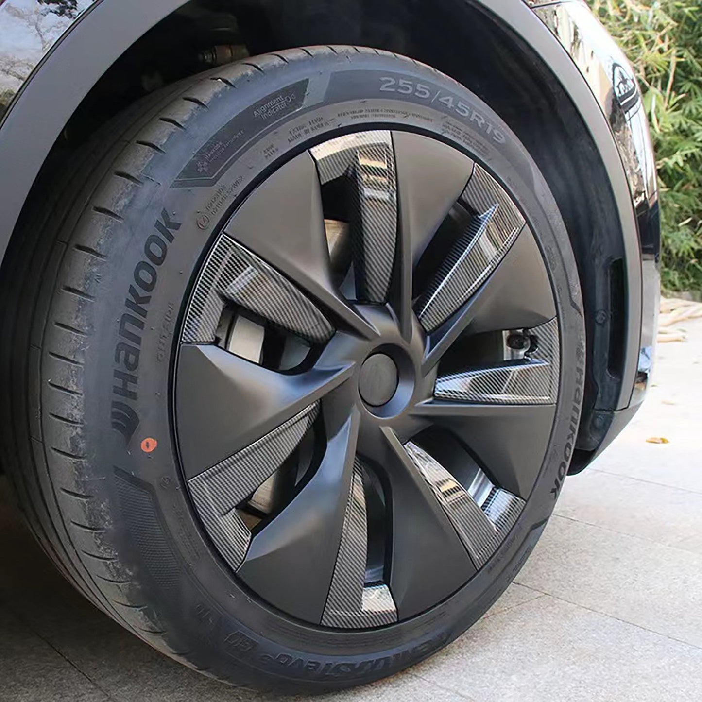 Tesla Model Y 19 Inch Gemini Wheel Cover Matte Black Hubcaps (4 Pcs Set) Curb Rash Protection