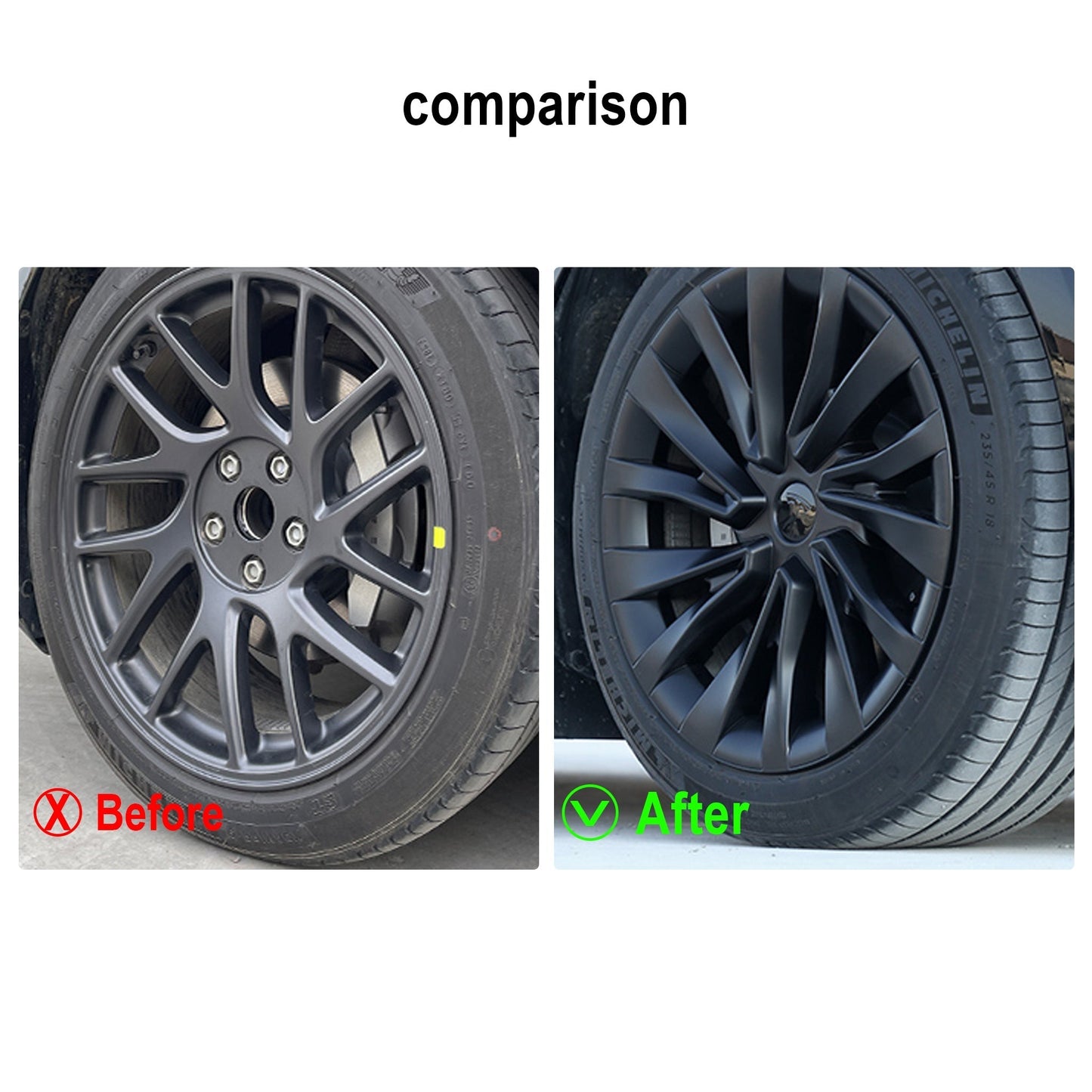 Tesla Wheel Cover for 2024+ New Model 3 Highland 18'' Photon Wheels - Nova Sporty Style