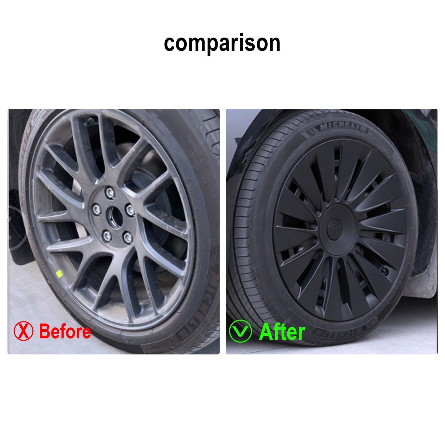 Tesla Wheel Covers for 2024+ New Model 3 Highland 18 inch Photon Wheels - Induction Style