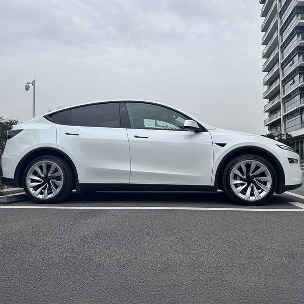 2025+ Tesla Model Y 20-Inch Helix Wheel Protectors | Premium ABS Curb Rash Guards | Easy Snap-On Installation