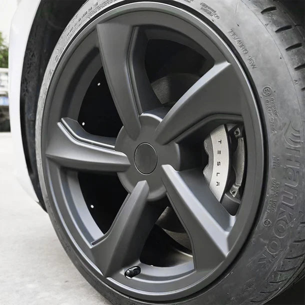 2025+ Tesla Model Y Juniper 19’’ Crossflow Wheel Cover Replacement | OEM-Style Black Rim Protectors