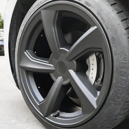 2025+ Tesla Model Y Juniper 19’’ Crossflow Wheel Cover Replacement | OEM-Style Black Rim Protectors
