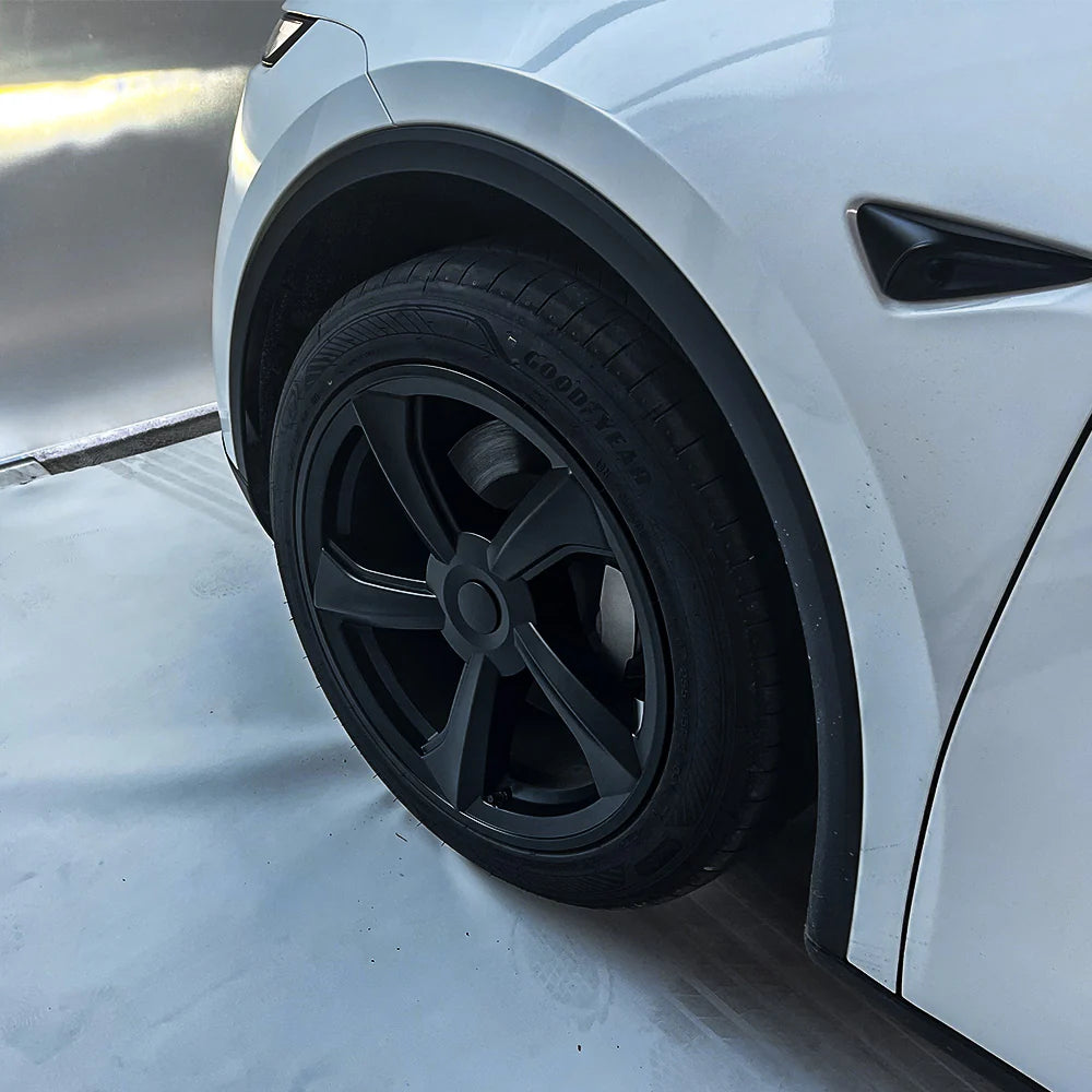 2025+ Tesla Model Y Juniper 19’’ Crossflow Wheel Cover Replacement | OEM-Style Black Rim Protectors