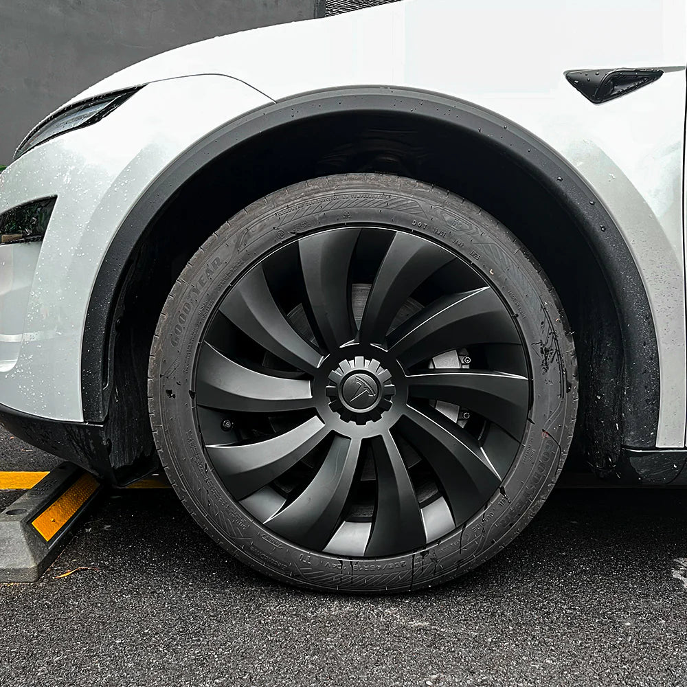 Tesla Model Y 19″ Uberturbine Wheel Covers – OEM-Fit, Aerodynamic & Range-Boosting Upgrade