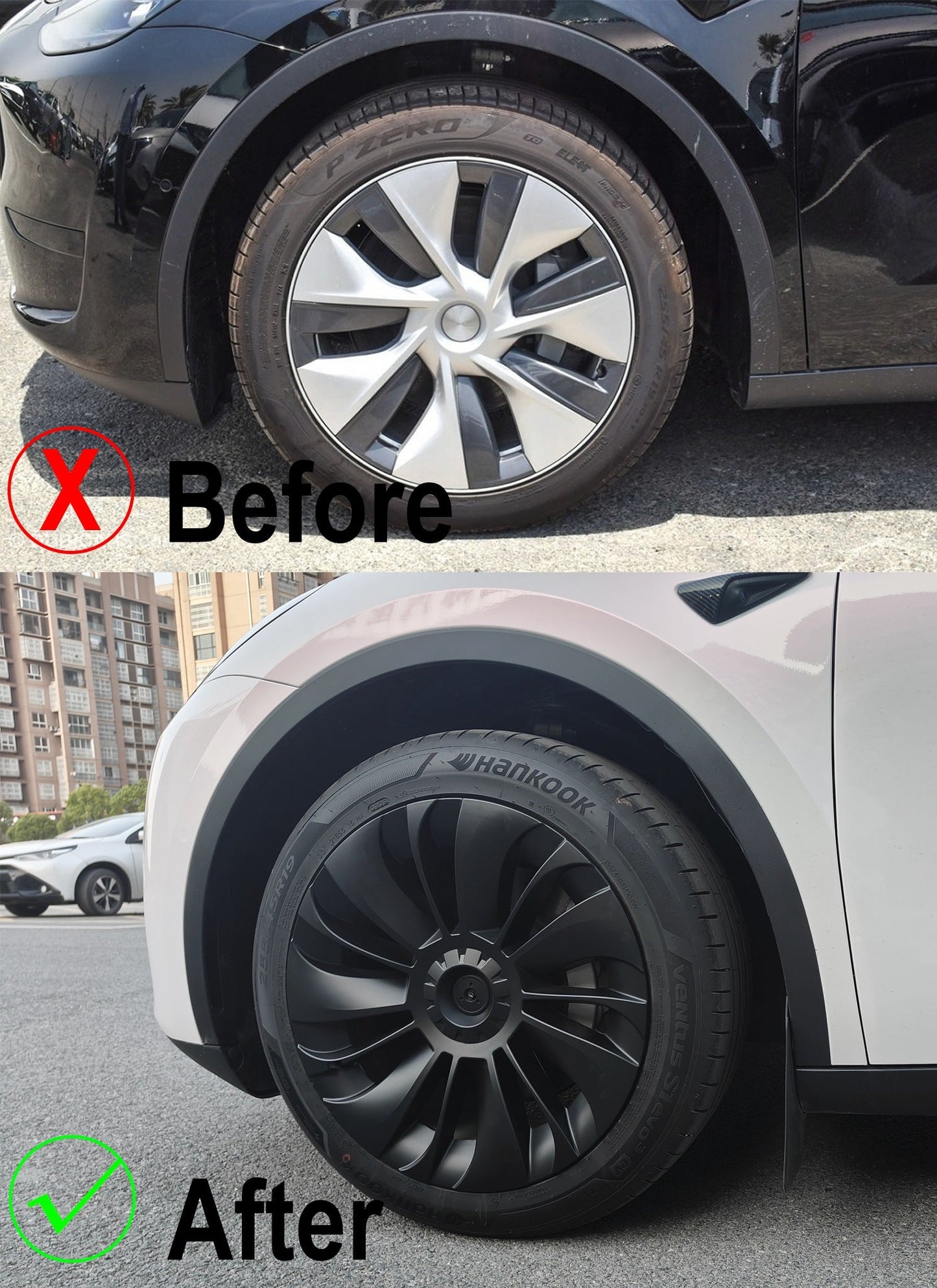 Wheel Covers For Tesla Model Y 19" Gemini Wheels - Symmetrical & Efficiency