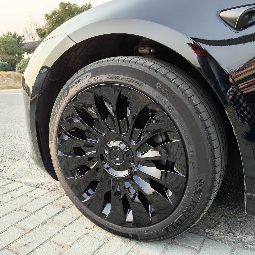 UberTurbine Style Wheel Covers for 2024+ Model 3 18-Inch Photon Wheels– Symmetrical & Protect in Style