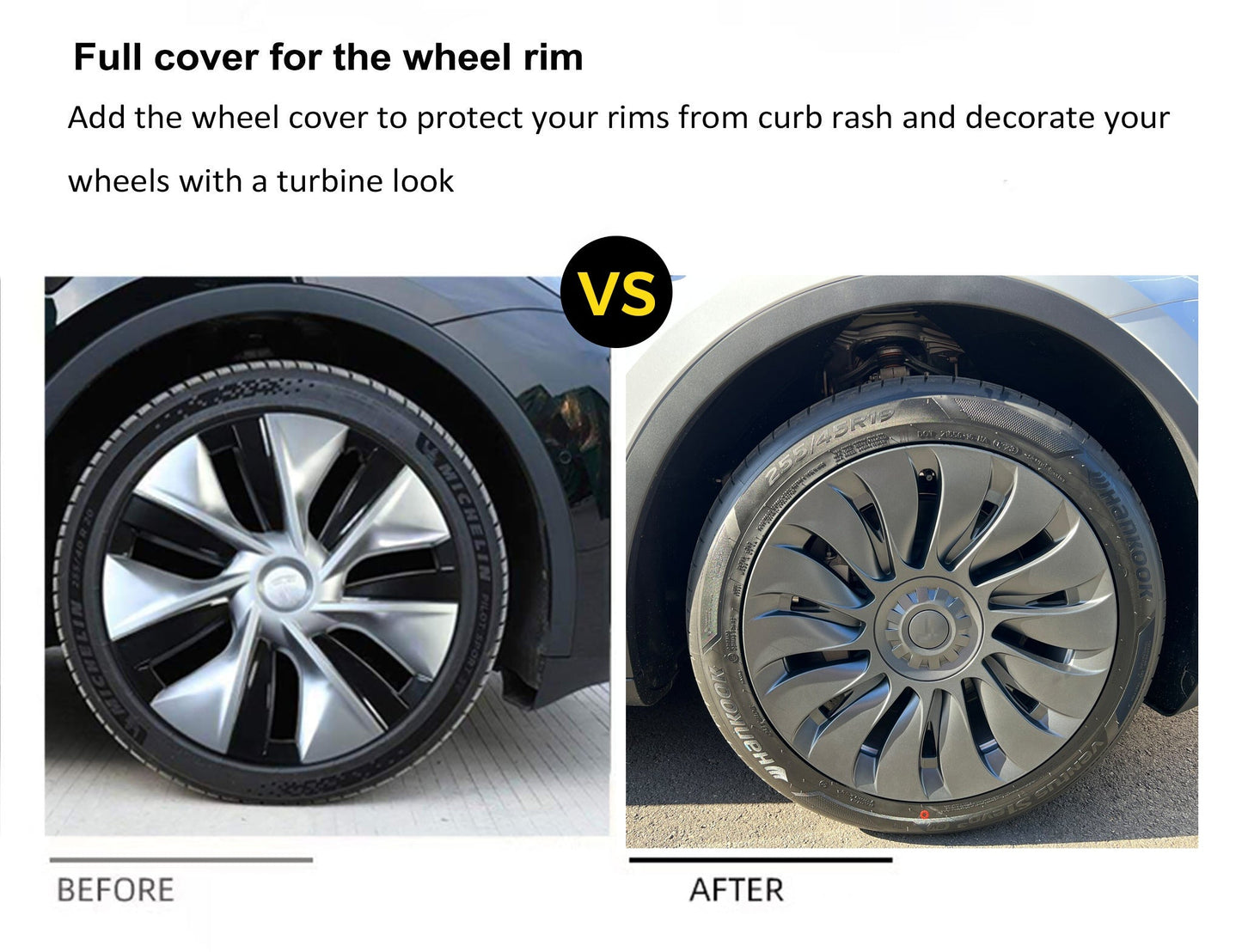 Uberturbine Wheel Covers for Tesla Model Y 19'' Gemini Wheels (Directional)