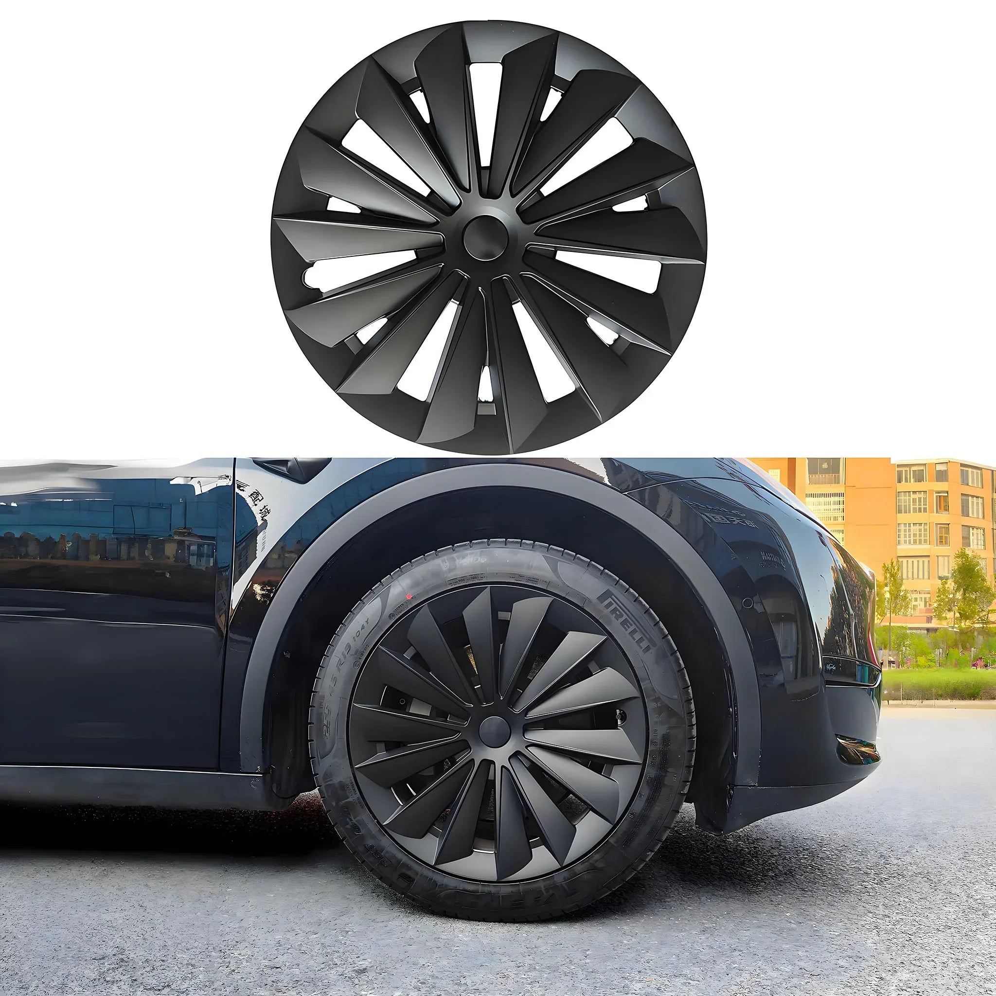 Wheel Covers For Tesla Model Y 19'' Gemini Wheels 2020-2025 - Cyclone Style Hubcaps
