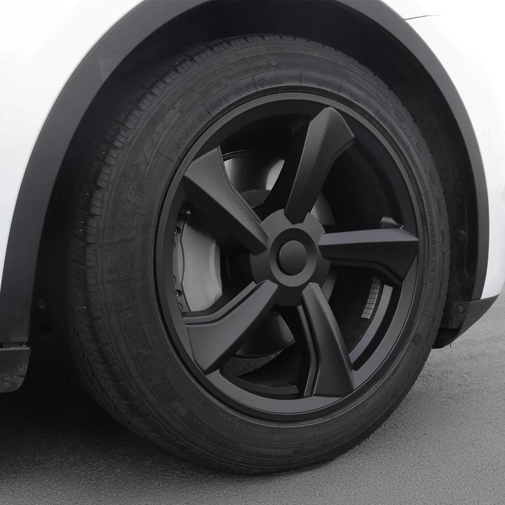 2025+ Tesla Model Y Juniper 19’’ Crossflow Wheel Cover Replacement | OEM-Style Black Rim Protectors