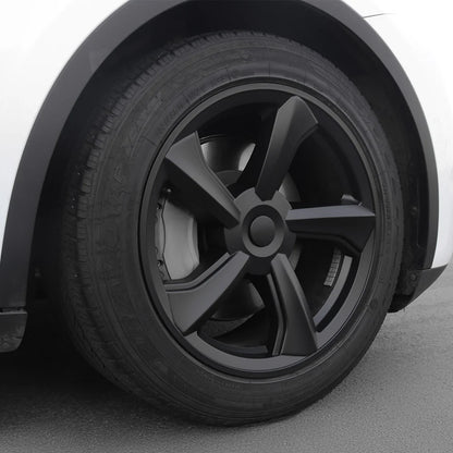 2025+ Tesla Model Y Juniper 19’’ Crossflow Wheel Cover Replacement | OEM-Style Black Rim Protectors